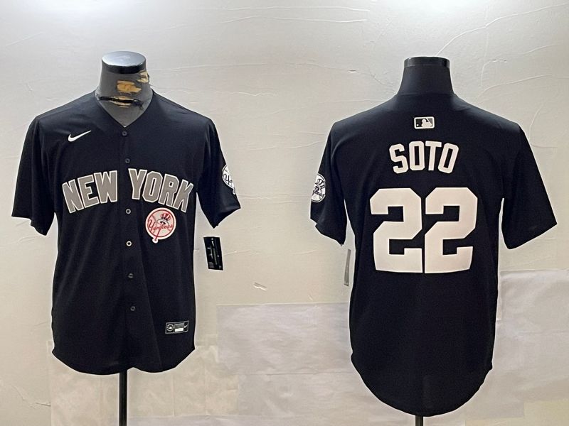 Men New York Yankees 22 Soto Black Game 2024 Nike MLB Jersey style 12022